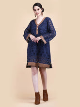 Load image into Gallery viewer, Anannasa - SABRINA EYELET TUNIC DRESS (Navy)