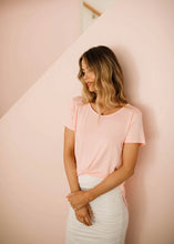 Load image into Gallery viewer, Lou Lou  - Janis Short Sleeve Bamboo T-Shirt - Crystal Rose