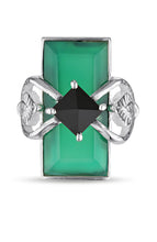 Load image into Gallery viewer, Kyoti - Lotus Ring (Green Onyx/sterling) Size US 10