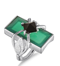 Load image into Gallery viewer, Kyoti - Lotus Ring (Green Onyx/sterling) Size US 10