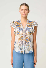 Load image into Gallery viewer, Once Was - Luma Silk Cotton Flutter
Sleeve Trim Top