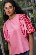 Load image into Gallery viewer, Emily Lovelock - Nora Embroided Blouse - (Morning Glory Pink)