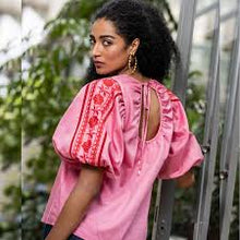Load image into Gallery viewer, Emily Lovelock - Nora Embroided Blouse - (Morning Glory Pink)