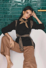 Load image into Gallery viewer, Once Was - Nomadic High Neck Sweater ( Black Chevron)