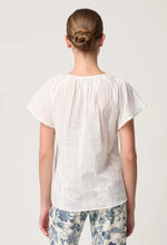 Load image into Gallery viewer, Once Was - St Lucia Cotton Self Stripe Smocked Top (Ivory)