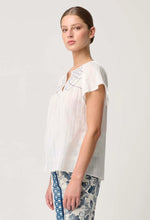 Load image into Gallery viewer, Once Was - St Lucia Cotton Self Stripe Smocked Top (Ivory)
