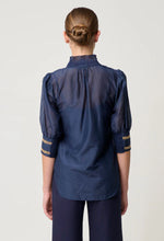 Load image into Gallery viewer, Once Was - Mustique Cotton Silk Embroidered Blouse (Ink)