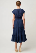 Load image into Gallery viewer, Once Was - St Lucia Cotton Self Stripe Smocked Dress in Ink