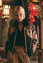 Load image into Gallery viewer, Once Was - EMPRESS CUPRO VISCOSE BOMBER JACKET IN DRAGON FLOWER