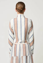 Load image into Gallery viewer, Once Was - Delray Reversible Linen Viscose Jacket in Ink Flè/Cayman Stripe