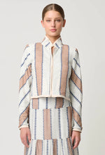 Load image into Gallery viewer, Once Was - Delray Reversible Linen Viscose Jacket in Ink Flè/Cayman Stripe