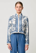 Load image into Gallery viewer, Once Was - Delray Reversible Linen Viscose Jacket in Ink Flè/Cayman Stripe