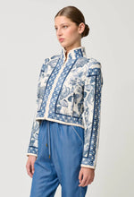 Load image into Gallery viewer, Once Was - Delray Reversible Linen Viscose Jacket in Ink Flè/Cayman Stripe