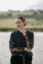 Load image into Gallery viewer, M.A Dainty - Cowboy Top (Black with beading)