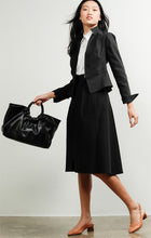 Load image into Gallery viewer, Sacha Drake - Front Zip Long Sleeve V-Neck Peplum Jacket in Black