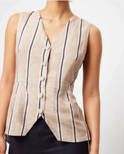 Load image into Gallery viewer, Once Was - Grace Linen Vest in Stripe