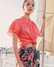 Load image into Gallery viewer, Once Was Jolie Silk / Cotton Shirt in Coral