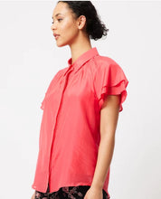 Load image into Gallery viewer, Once Was Jolie Silk / Cotton Shirt in Coral