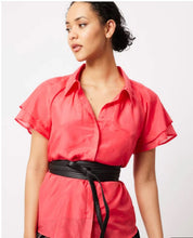 Load image into Gallery viewer, Once Was Jolie Silk / Cotton Shirt in Coral