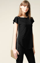 Load image into Gallery viewer, Sacha Drake - Analia Reversible Loose Fit V-Neck Cap Sleeve Jersey Top in Black