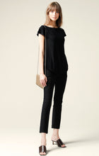 Load image into Gallery viewer, Sacha Drake - Analia Reversible Loose Fit V-Neck Cap Sleeve Jersey Top in Black