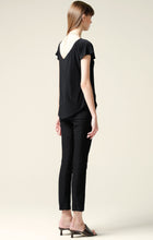 Load image into Gallery viewer, Sacha Drake - Analia Reversible Loose Fit V-Neck Cap Sleeve Jersey Top in Black