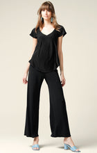 Load image into Gallery viewer, Sacha Drake - Analia Reversible Loose Fit V-Neck Cap Sleeve Jersey Top in Black