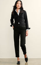 Load image into Gallery viewer, Sacha Drake - Front Zip Long Sleeve V-Neck Peplum Jacket in Black