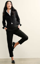 Load image into Gallery viewer, Sacha Drake - Front Zip Long Sleeve V-Neck Peplum Jacket in Black