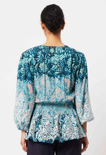 Load image into Gallery viewer, Once Was - MONACO EMBROIDERED VISCOSE BLOUSE IN MARINA FLOWER
