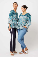 Load image into Gallery viewer, Once Was - MONACO EMBROIDERED VISCOSE BLOUSE IN MARINA FLOWER