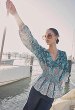 Load image into Gallery viewer, Once Was - MONACO EMBROIDERED VISCOSE BLOUSE IN MARINA FLOWER