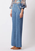 Load image into Gallery viewer, Once Was - Getty Faux Suede Pant (Chambray)