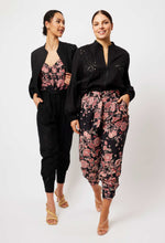 Load image into Gallery viewer, Once Was - MARGOT EMBROIDERED LINEN BOMBER IN BLACK