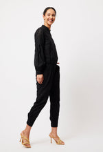 Load image into Gallery viewer, Once Was - MARGOT EMBROIDERED LINEN BOMBER IN BLACK