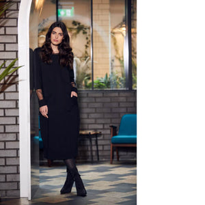 Peruzzi - Mesh Sleeve Dress (Black)