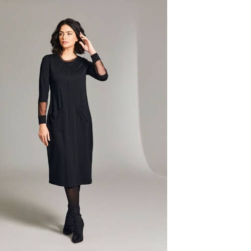 Peruzzi - Mesh Sleeve Dress (Black)