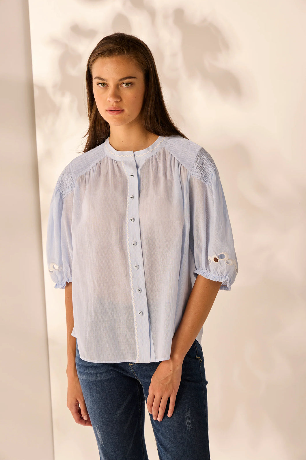 Lania the Label - Capri Shirt (pinstriped)