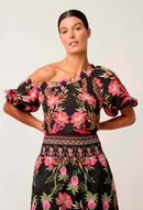 Once Was - Juno One Shoulder Top (Anthos Lotos)