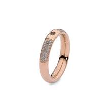 Load image into Gallery viewer, QUDO INTERCHANGEABLE BASE RING DELUXE - ROSE GOLD PLATED STAINLESS STEEL WITH CZ
