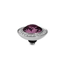 Load image into Gallery viewer, QUDO INTERCHANGEABLE TONDO DELUXE TOP 13MM - AMETHYST CRYSTAL - STAINLESS STEEL
