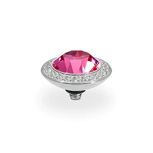 QUDO INTERCHANGEABLE TONDO DELUXE TOP 13MM - ROSE CRYSTAL - STAINLESS STEEL