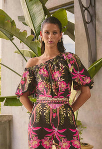 Once Was - Juno One Shoulder Top (Anthos Lotos)