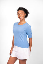 Load image into Gallery viewer, Bridge and Lord - Rib Trim Short Sleeve Top (Cornflower)
