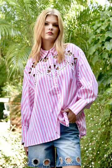 COOP by Trelise Cooper - Cut to the Chase Shirt (Pink & White)
