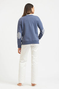 EST 1971 - Frayed Anchor Cotton Sweatshirt Navy