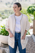 Load image into Gallery viewer, M.A. Dainty - Moto Cardigan Knit ()Whipped Cream Pearl Detail
