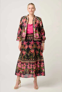 Once Was - Arabella reversible VISCOSE JACKET IN ANTHOS LÓTOS/BLACK
