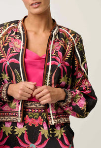 Once Was - Arabella reversible VISCOSE JACKET IN ANTHOS LÓTOS/BLACK