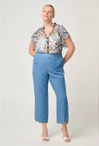 Once Was - ASTRA TENCEL HIGH WAIST PANT IN BLUE ASH